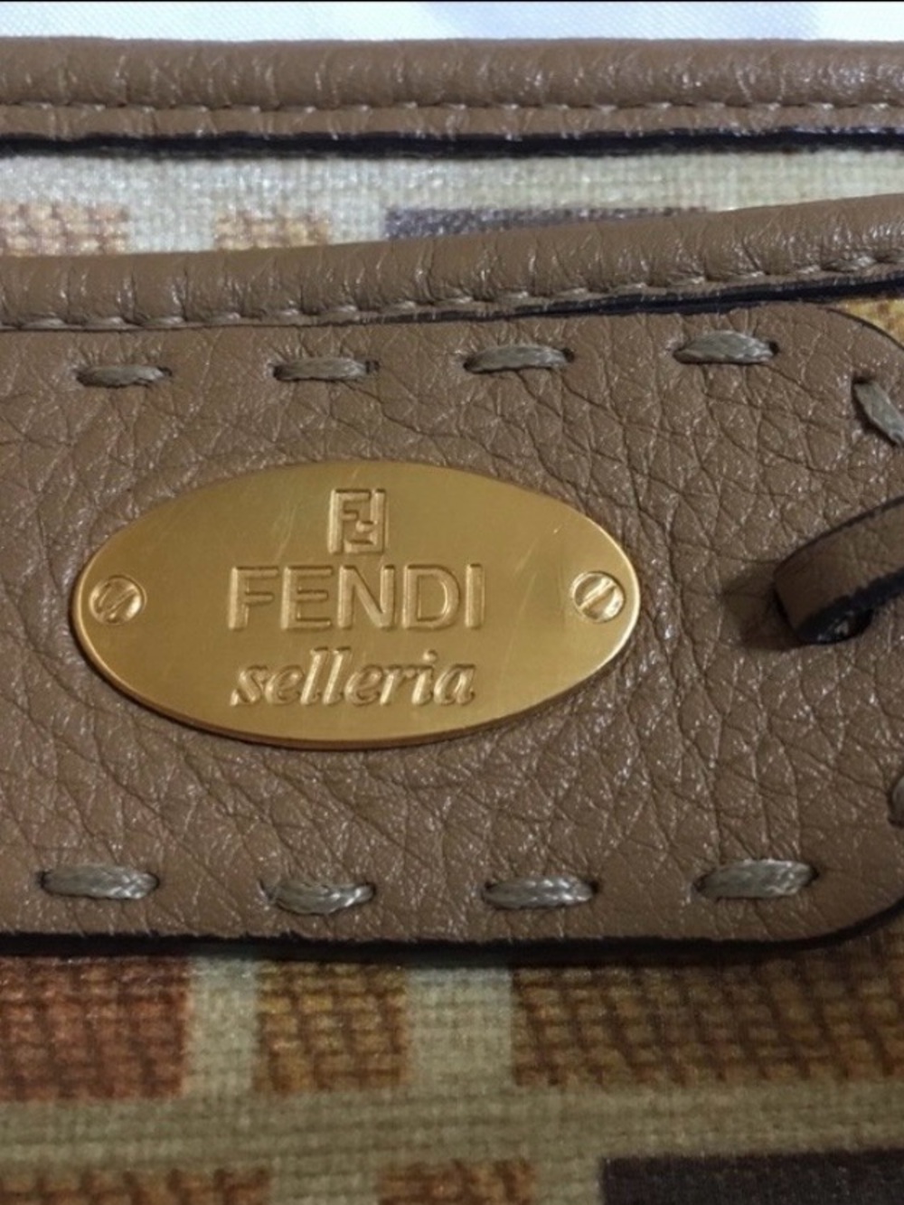 Fendi Tan & Brown FF Logo Tote Bag - Picture 15 of 16